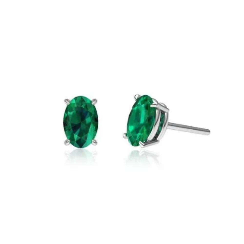 Natural emerald stud earrings HOLD